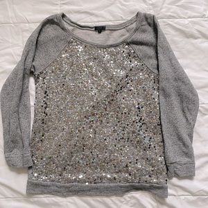 Great Used Condition J.crew COLLECTION sequin and jewel front sweatshirt Medium